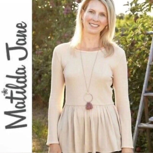 Matilda Jane Oh So Nice Cream Long Sleeve Blouse - Picture 1 of 11